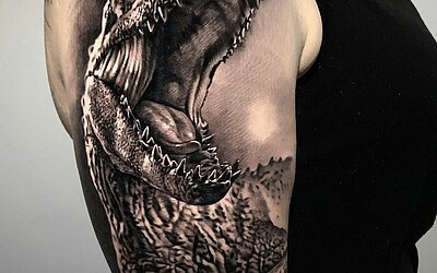 Realistisches Dinosaurier Tattoo