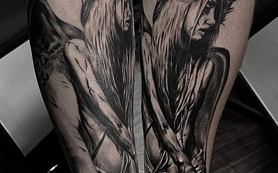 Engel Tattoo  auf dem Unterarm