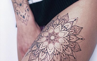 Mandala on the thigh