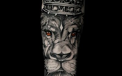 Löwentattoo, Armtattoo, Tattoo von Gwendolin