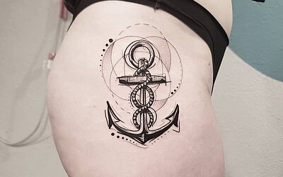 minimalist, geometric, anchor, thighs