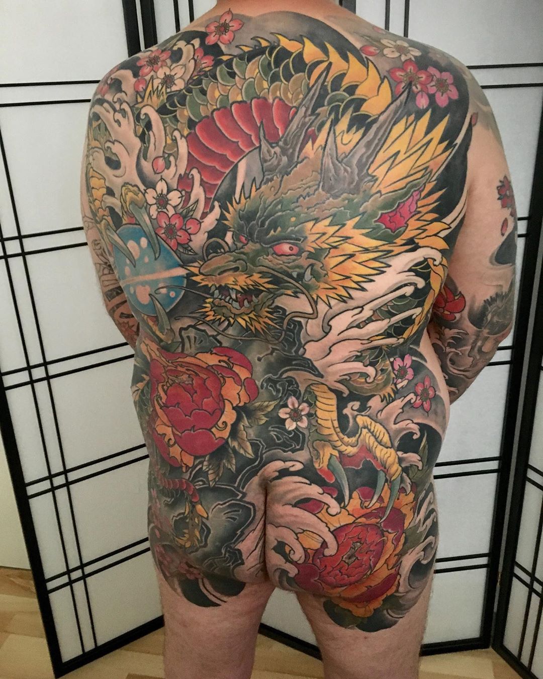 Peter Lagergren tattoo  new dragon vs tiger backpiece in progress